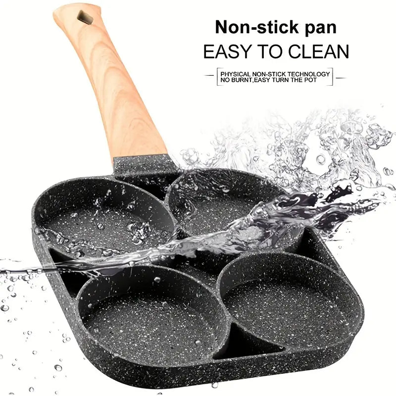 4-Hole Non-Stick Frying Pan – Maifan Stone Egg & Pancake Cooker for Even Heating & Easy Cooking