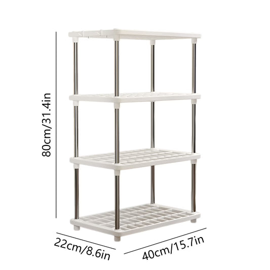 Multi-Level Storage Rack | Stackable Floor Organizer for Kitchen, Bathroom & Living Area