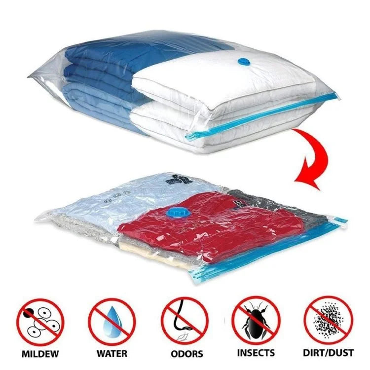 Sac de rangement sous vide – Sac de compression gain de place pour vêtements, couvertures, oreillers et rangement saisonnier