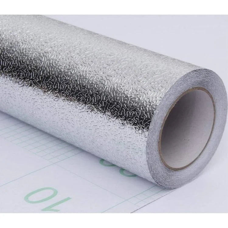 Self-Adhesive Aluminum Foil Kitchen Sticker Roll – Heat & Oil Resistant Wall Protector