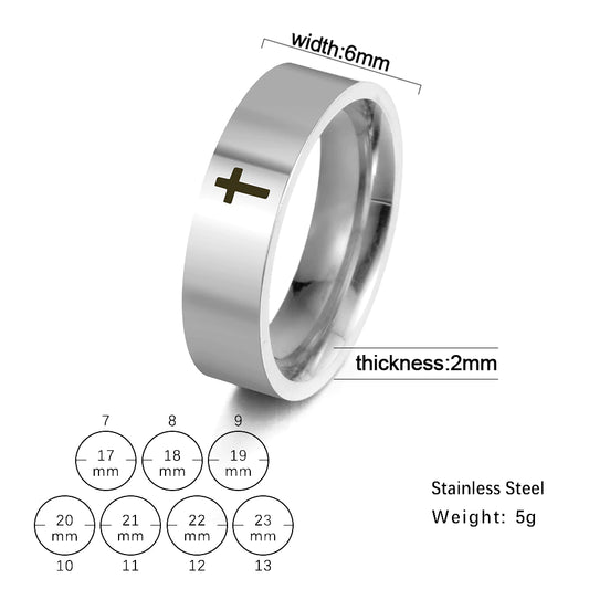 6mm cross unisex ring egr047 featured img