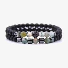 Bracelet de perles en pierre naturelle de 6 mm, lot de 2 (EGBT256)