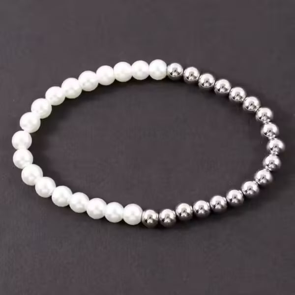 6mm Pearl Bead Bracelet For Men (EGBT278)