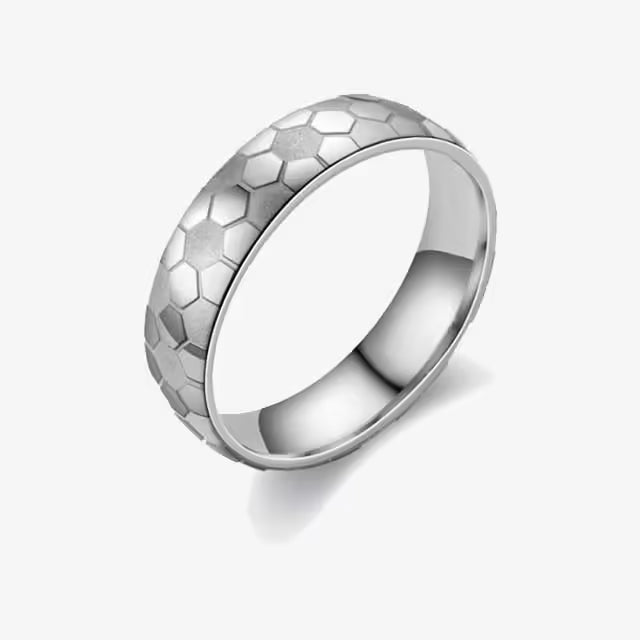 6mm Width Football Men Stainless Steel Ring (EGR052)