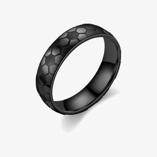 6mm Width Football Men Stainless Steel Ring (EGR052)