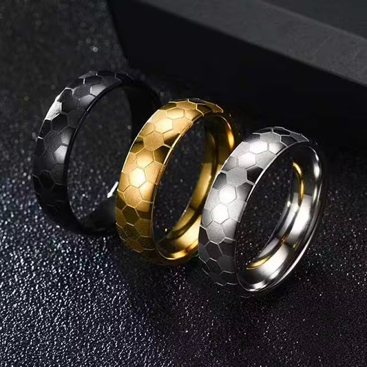 6mm Width Football Men Stainless Steel Ring (EGR052)