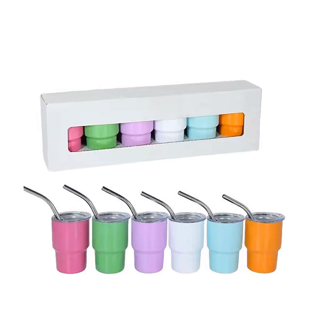 6pcs 3oz Insulated Mini Thermos Bottles – Stainless Steel Whiskey, Wine & Coffee Cups