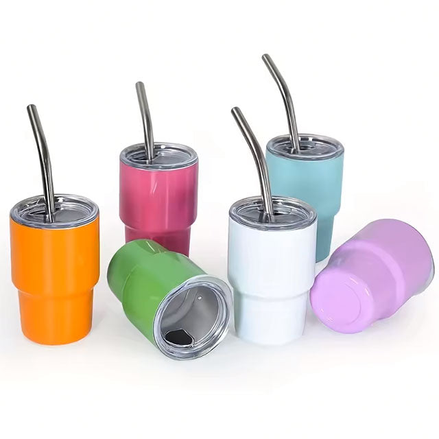 6pcs 3oz Insulated Mini Thermos Bottles – Stainless Steel Whiskey, Wine & Coffee Cups
