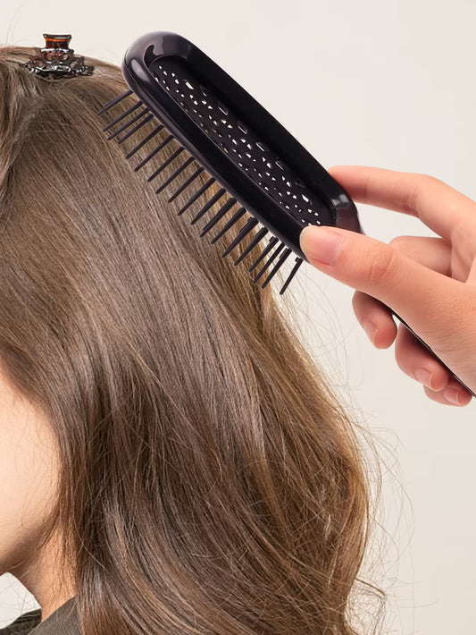 Peigne à coussin d'air - Massage, antistatique, design ajouré - Brosse pour cheveux bouclés mouillés, outil de coiffure