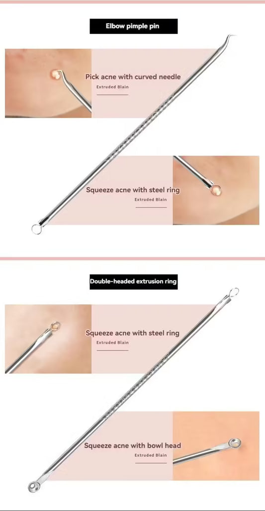 4PCS Acne Blackhead Comedone Remover Kit - Skin Care Tool for Women - Beauty Acne Treatment Pore Cleanser