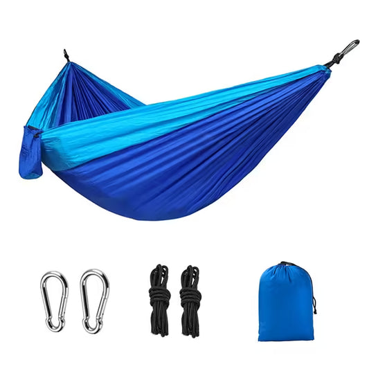 Adventure-Ready Portable Camping Hammock - High Strength Parachute Fabric, Nylon Color Matching, Single Person Hanging Bed