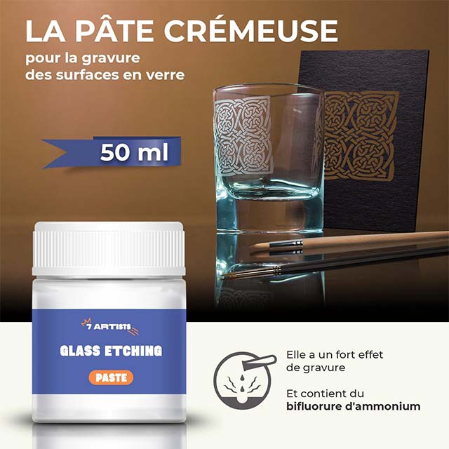 7 Artists Etchall Glass Depolir Creme 50ml – Premium Glass Depolishing, Defrosting Cream &amp; Paste for Crystal Clear Surfaces