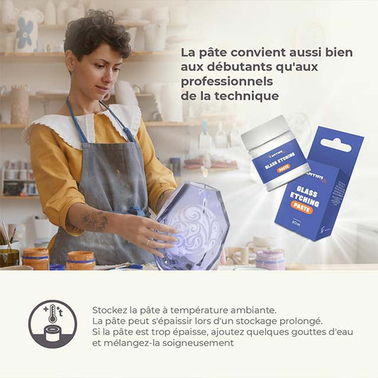 7 Artists Etchall Glass Depolir Creme 50ml – Premium Glass Depolishing, Defrosting Cream &amp; Paste for Crystal Clear Surfaces