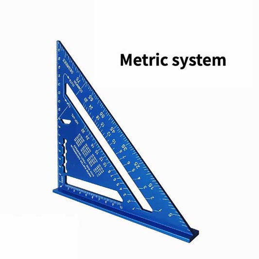 7-Inch Aluminum Alloy Triangle Ruler – Metric & Inch Speed Square Carpenter Tool for Woodworking & Angle Measurement