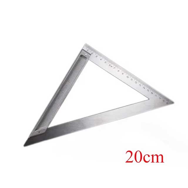 7-Inch Aluminum Alloy Triangle Ruler – Metric & Inch Speed Square Carpenter Tool for Woodworking & Angle Measurement