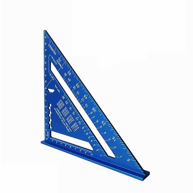 7-Inch Aluminum Alloy Triangle Ruler – Metric & Inch Speed Square Carpenter Tool for Woodworking & Angle Measurement