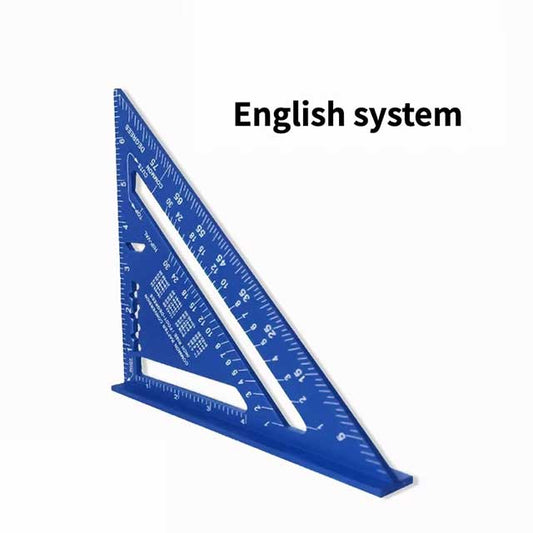 7-Inch Aluminum Alloy Triangle Ruler – Metric & Inch Speed Square Carpenter Tool for Woodworking & Angle Measurement