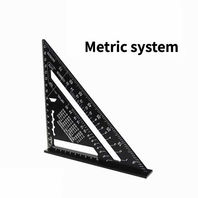 7-Inch Aluminum Alloy Triangle Ruler – Metric & Inch Speed Square Carpenter Tool for Woodworking & Angle Measurement