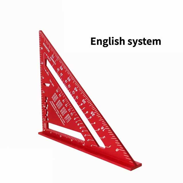 7-Inch Aluminum Alloy Triangle Ruler – Metric & Inch Speed Square Carpenter Tool for Woodworking & Angle Measurement