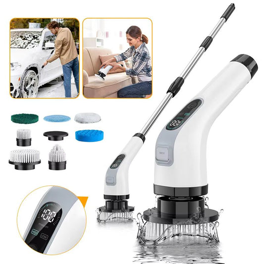 7-in-1 Electric Cordless Cleaning Brush – Handheld Power Spin Scrubber – Multifunctional USB Rechargeable Scrubber for Shower, Tile, Kitchen, and Car