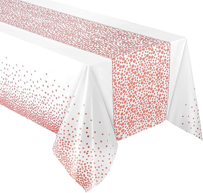 274 x 137 CM - 1pc Thickened Polka Dot Disposable Tablecloth – Waterproof Plastic Party Cover – Heavy-Duty Table Overlay for Weddings, Birthdays, and Events (Red/Black/Blue/Gold)