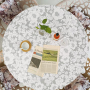 Round Waterproof PVC Tablecloth with Elastic Edges – Oil-Proof & Spill-Proof Protective Cover – Fitted Table Overlay for Weddings, Kitchens, and Outdoor Parties
