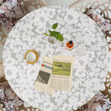 Round Waterproof PVC Tablecloth with Elastic Edges – Oil-Proof & Spill-Proof Protective Cover – Fitted Table Overlay for Weddings, Kitchens, and Outdoor Parties