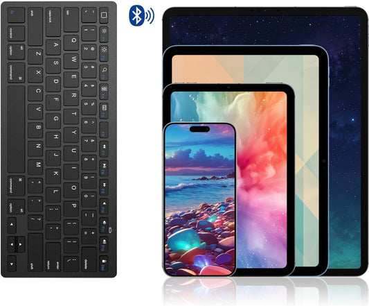 Clavier Bluetooth OMOTON pour Mac - Clavier sans fil compact compatible avec MacBook Pro/Air, iMac, iMac Pro, Mac Mini, Mac Pro (noir)