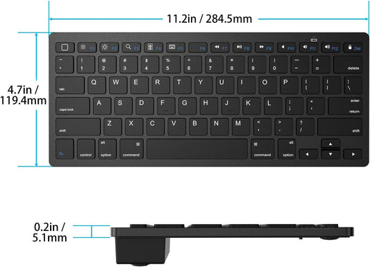 Clavier Bluetooth OMOTON pour Mac - Clavier sans fil compact compatible avec MacBook Pro/Air, iMac, iMac Pro, Mac Mini, Mac Pro (noir)