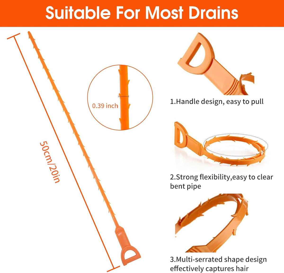 Universal Pipe Dredge & Hairpin Cleaner – Multi-Functional Sink Grabber – Flexible Water Channel Dredging Tool for Toilets, Sewers, and Kitchen Sinks