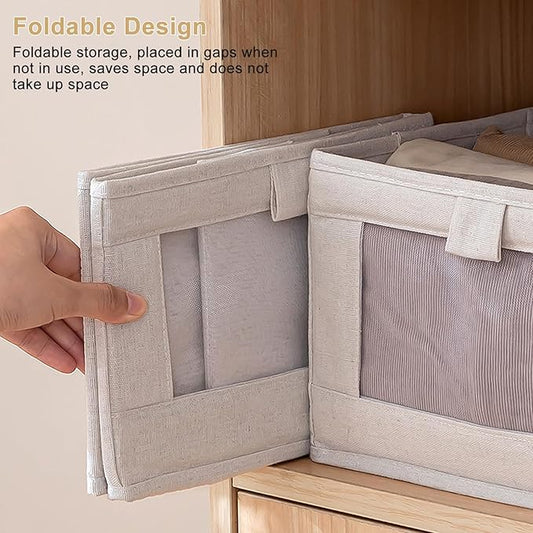 Foldable Wardrobe Organizer Box with Transparent Window – Clothes, Jeans & Underwear Storage Organizer
