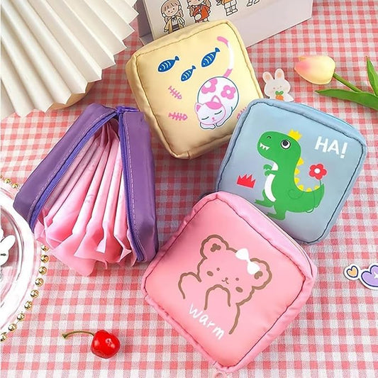 Portable Mini Coin Pouch – Small Cosmetic & Key Storage Bag for Girls ( Yellow )