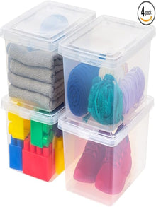3-Piece Clear Stackable Storage Bin Set with Lids – 29 × 16 × 10.5 cm Plastic Organizer Boxes for Home, Closet & Office