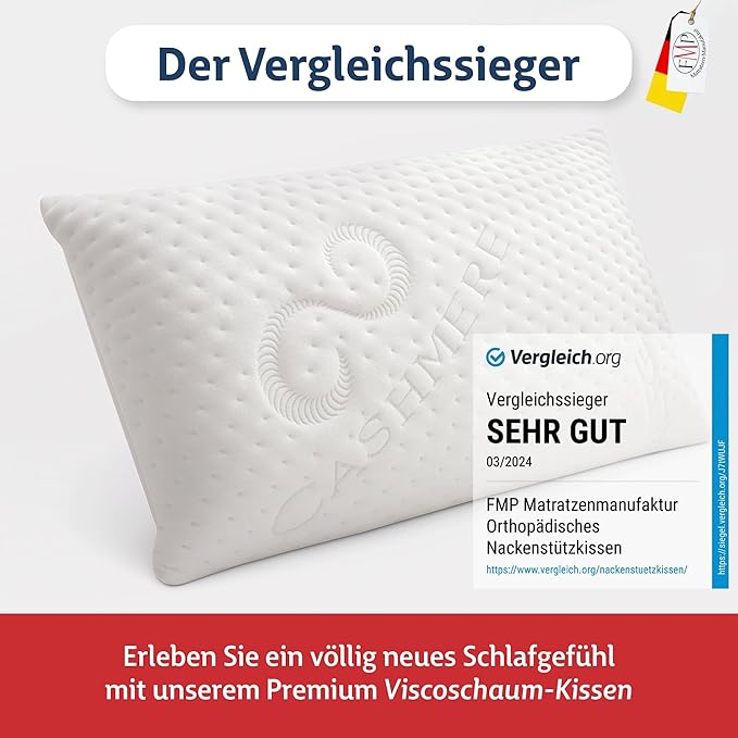 FMP Orthopaedic Memory Foam Neck Pillow – 70×36×7 cm