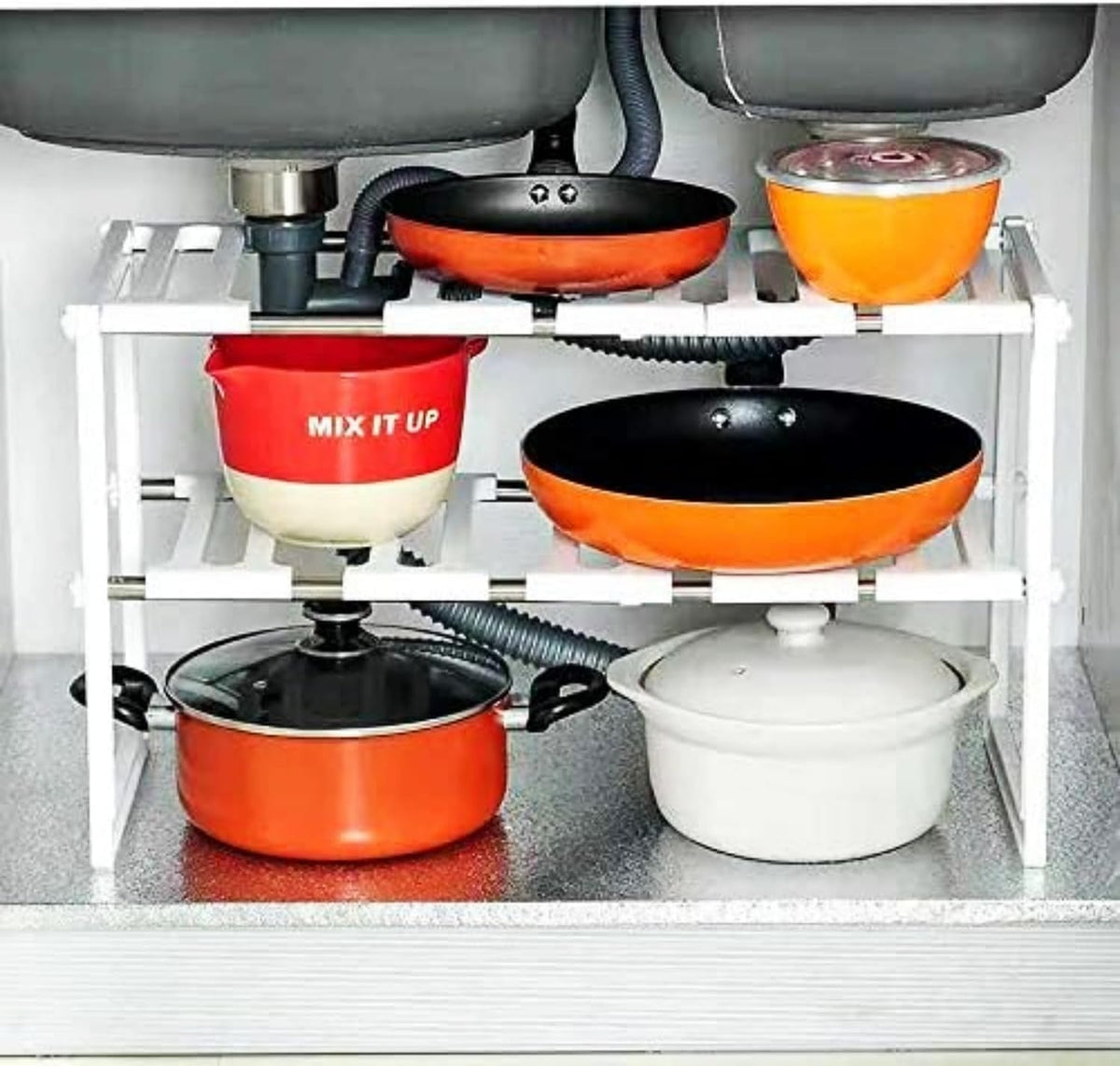 Étagères de rangement empilables pour placards | Organiseur de cuisine polyvalent pour comptoir et garde-manger