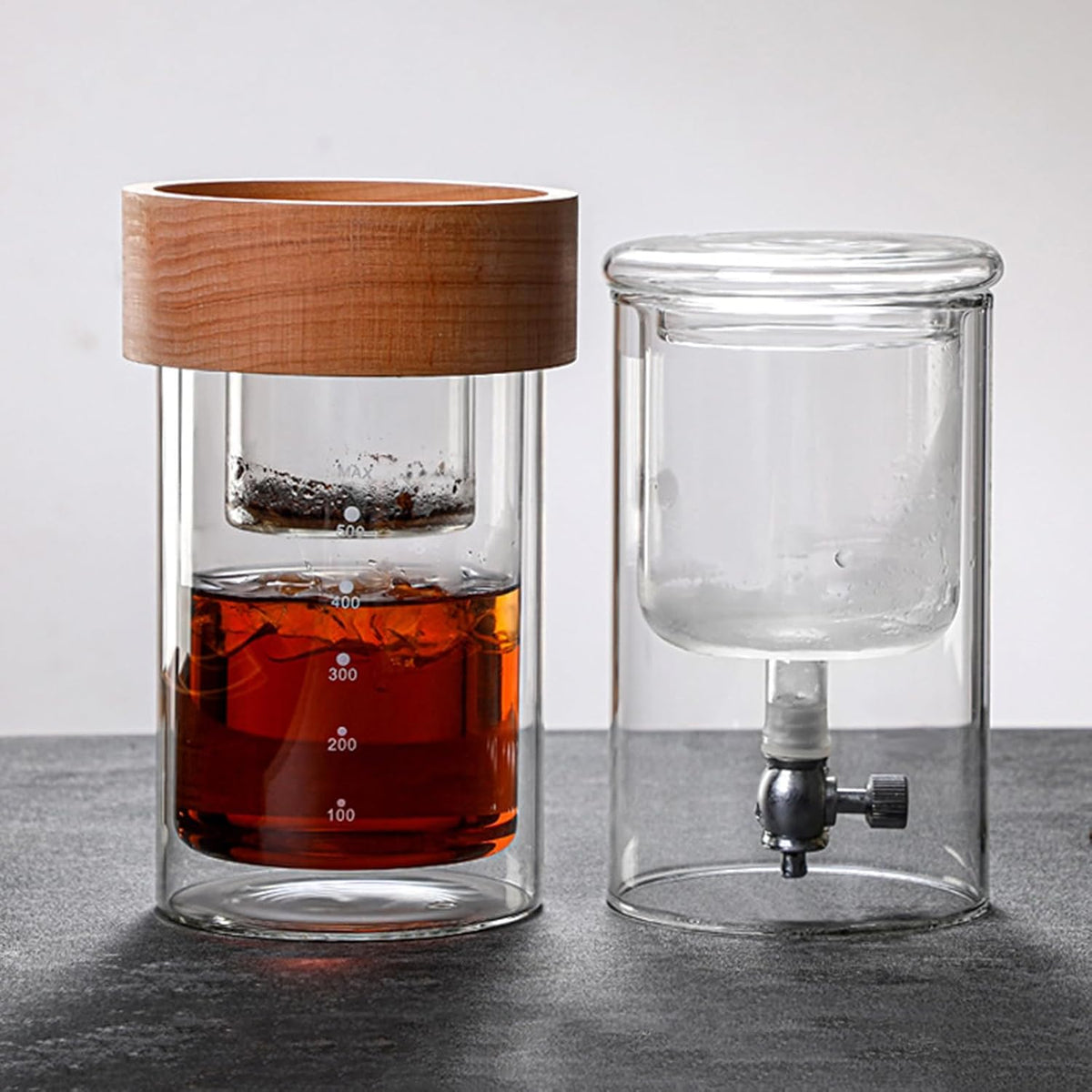 500ml Cold Brew Drip Coffee Maker – Adjustable Ice Drip Tower with Borosilicate Glass & Stainless Steel Flow Valve