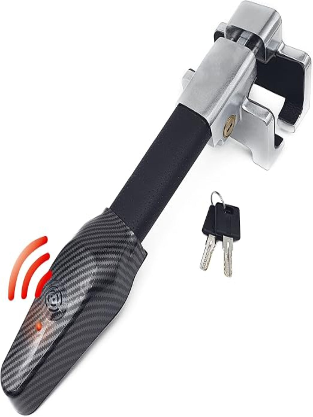 Heavy Duty Steering Wheel Lock with Alarm – Universal Car Anti-Theft Security Lock with 2 Keys