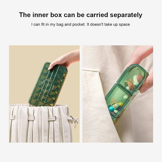 Weekly Pill Organizer 7 Day – Portable 21 Compartment Medicine Box for Vitamins, Supplements & Daily Medication
