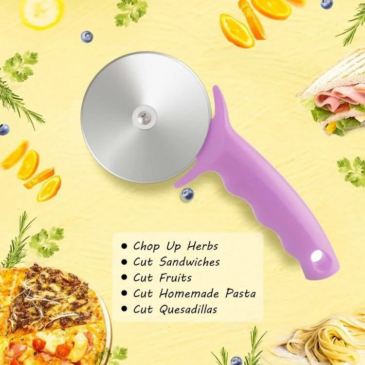 Stainless Steel Pizza Cutter Wheel – Compact Pizza Slicer for Pizza, Pastry & Dough