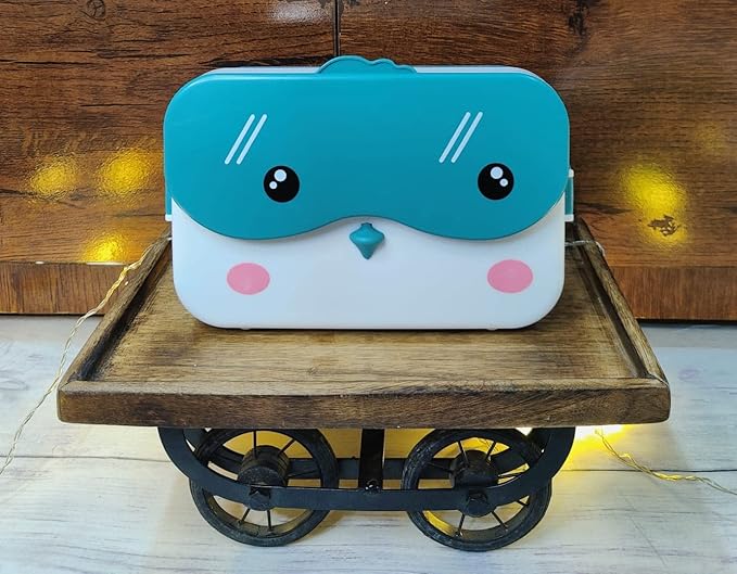 Boîte à bento portable – 4 compartiments, passe au micro-ondes, multi-usage pour pique-nique et bureau – Aqua