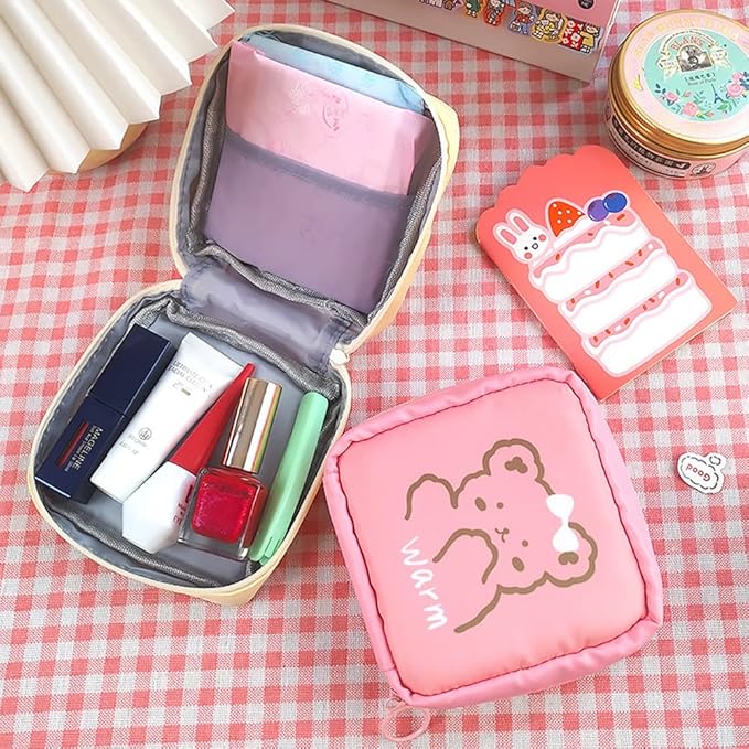 Portable Mini Coin Pouch – Small Cosmetic & Key Storage Bag for Girls ( Yellow )