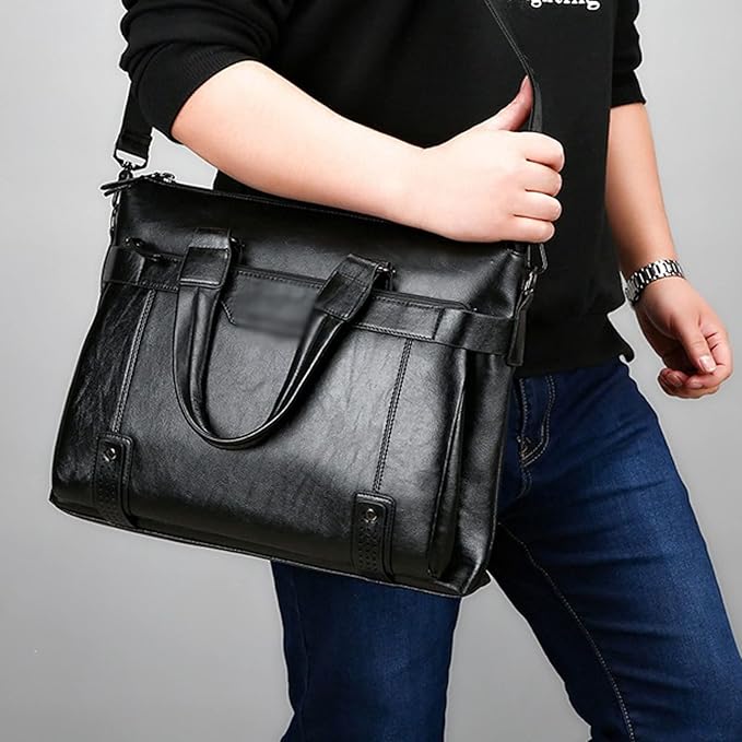 Men’s Laptop Briefcase Bag – High Capacity Messenger Bag for 14-Inch Laptop & Documents