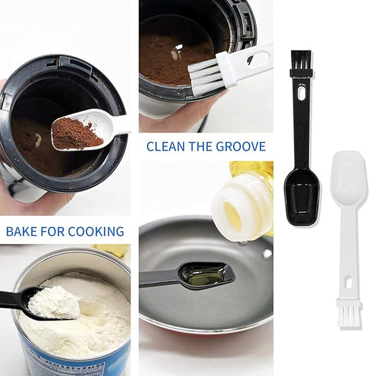 2-in-1 Coffee Spoon & Espresso Grinder Cleaning Brush