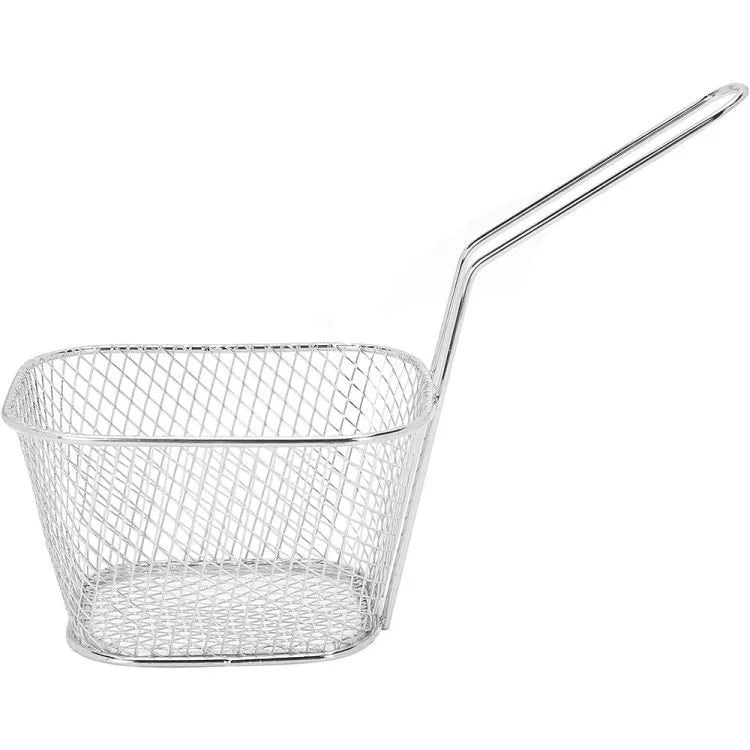 Panier de service en acier inoxydable pour frites – Mini-panier de présentation pour friture et snacks
