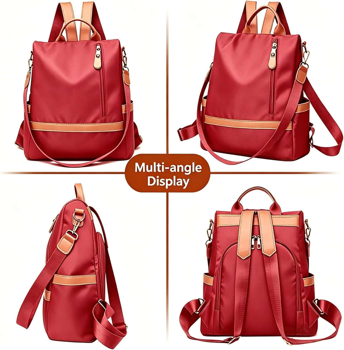Women’s Small Anti-Theft Backpack Purse – Fashionable Casual Shoulder Bag, Compact Travel Daypack Handbag