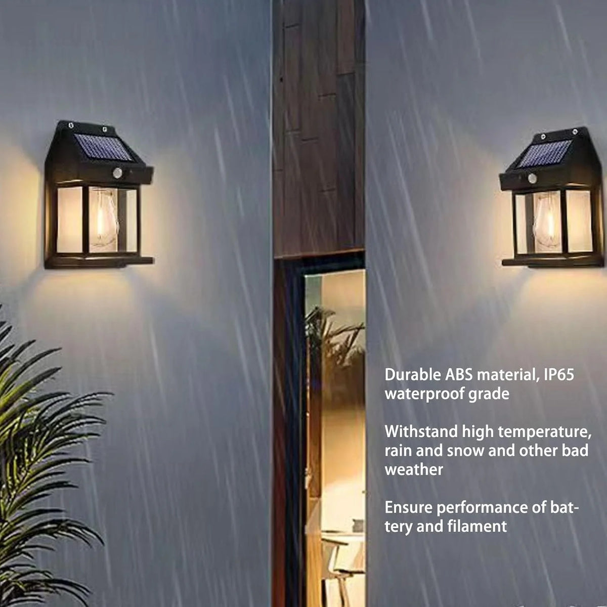 Solar Outdoor Wall Light with Motion Sensor – IP65 Waterproof LED Wall Lantern, 1800mAh Solar-Powered Security Light for Garden, Porch & Garage