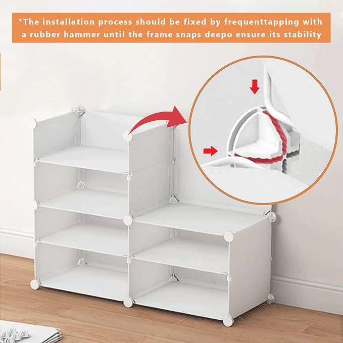 YIHATA 2 x 8-Tier Shoe Rack for Up to 32 Pairs – Dustproof White Shoe Storage Cabinet for Hallway, Bedroom & Entryway