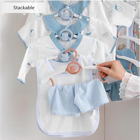 [ 1 PIECE ]  Space-Saving Baby Nursery Hangers – Slim Plastic Kids' Clothes & Pants Hangers – Durable Infant Closet Organizer for Toddler Boys & Girls (Pink/Blue/Yellow)