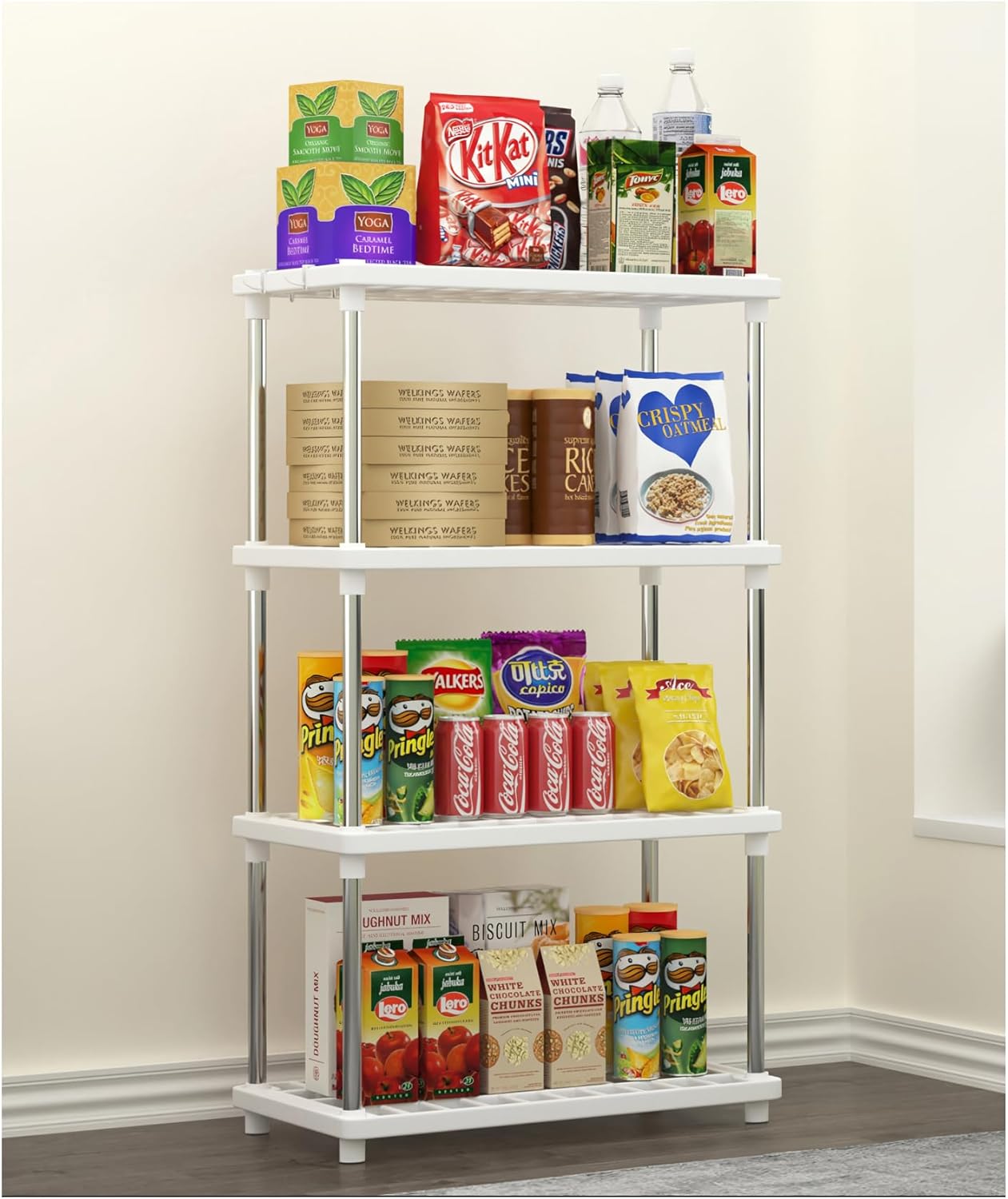Multi-Level Storage Rack | Stackable Floor Organizer for Kitchen, Bathroom & Living Area