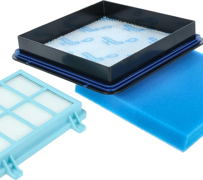 Kit de filtres d'aspirateur pour Philips PowerPro Active FC9555/09 et FC9550/09 – Filtres HEPA, de protection moteur et en mousse (pack de 3)